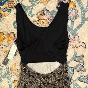 Market & Spruce Black and Brown Maxi Dress